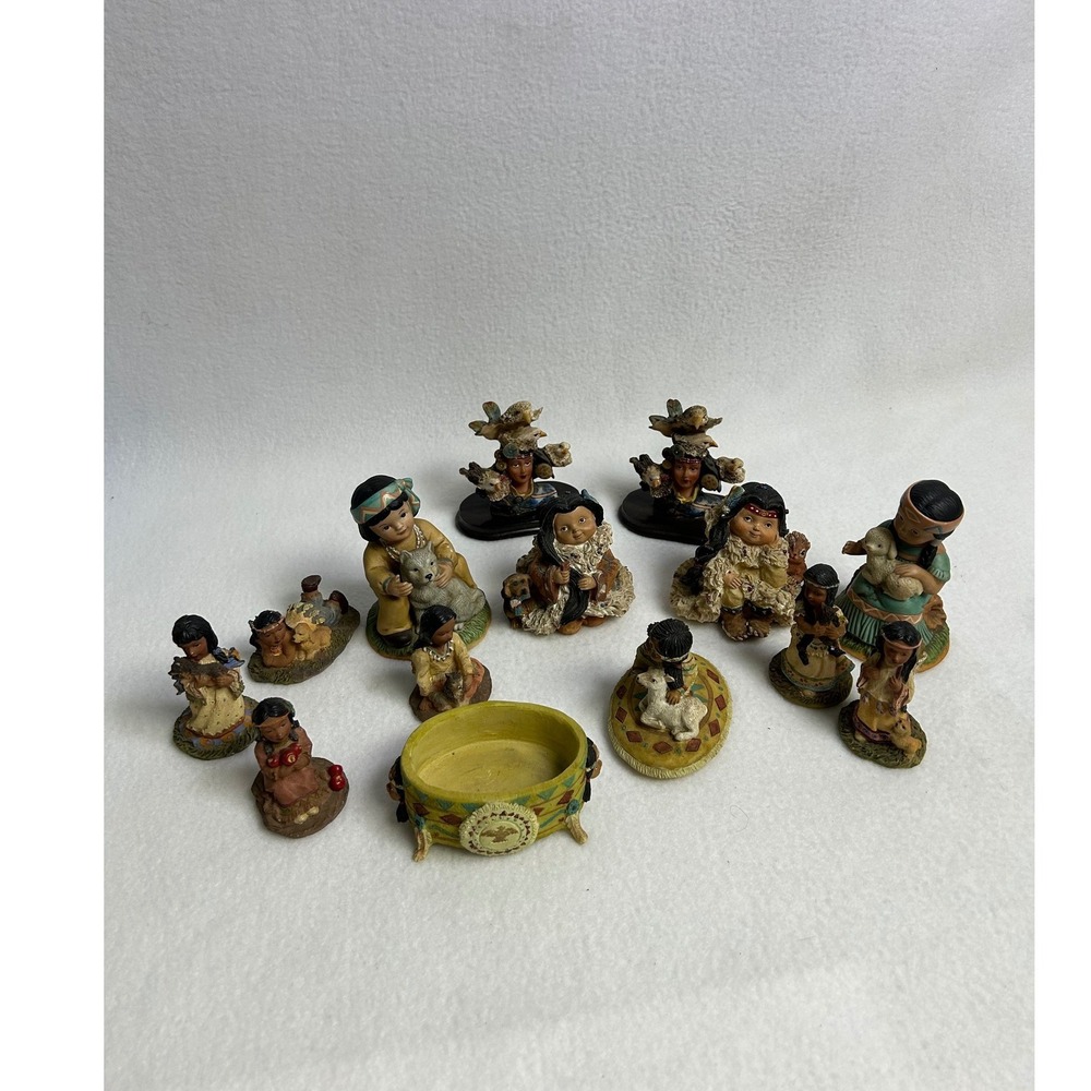 Southwestern‎ Style Homco Youngs Inc Indigenous Children Figurine Lot 14pc Multi
